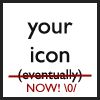 The old placeholder icon with the text 'your icon (eventually), with eventually crossed out and the word NOW! added below
