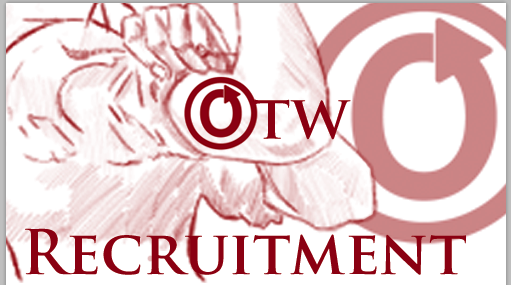 A close-up of Rosie the Riveter's arm with an OTW logo on it and the words 'OTW Recruitment'